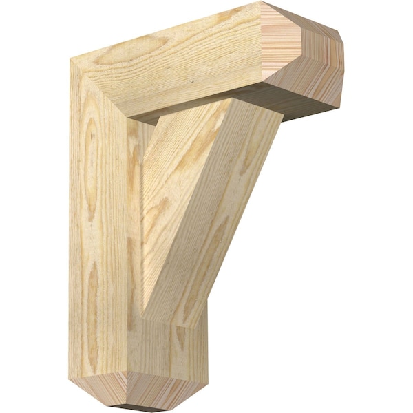 Ekena Millwork Traditional Craftsman Rough Sawn Bracket w/ Offset Brace, Douglas Fir, 6"W x 14"D x 18"H BKT0604X14X18TRA04RDF - main
